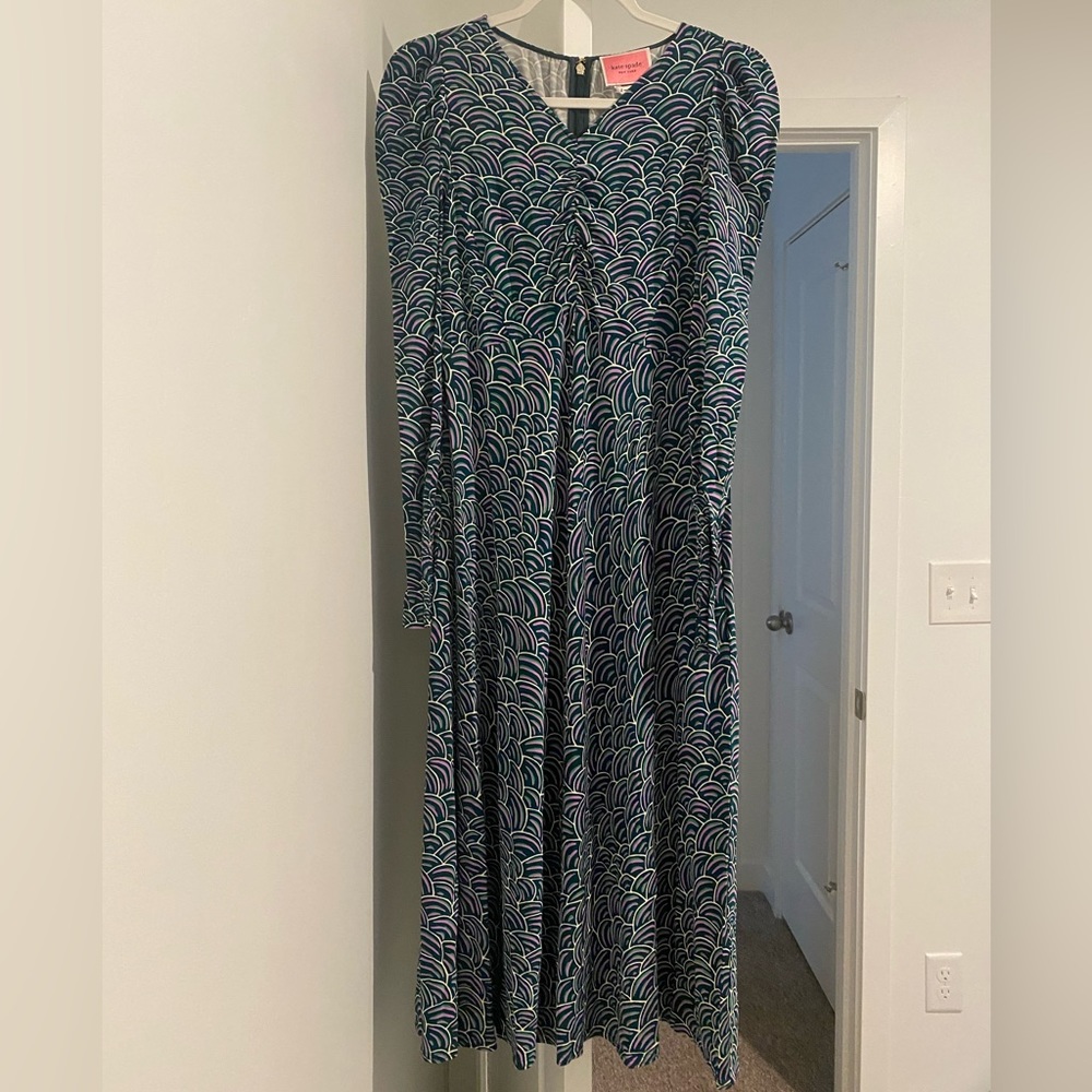 NWOT Kate Spade New York Womens Maxi Dress Puff Shoulder Long Sleeve
